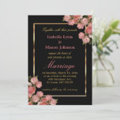 Uitnodiging voor Rozen van Elegant Pink Wedding (Staand voorkant)