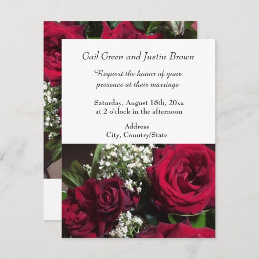 Uitnodiging voor Rozen van tuinbouw (Voorkant / Achterkant)