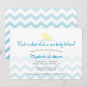 Uitnodiging voor Rubber Duckie Baby Shower (Voorkant / Achterkant)