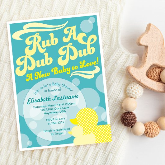 Uitnodiging voor Rubber Eendje Baby Shower