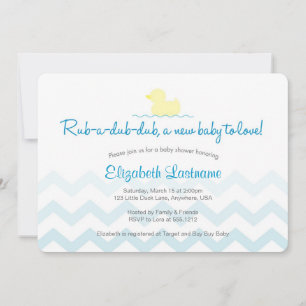 Uitnodiging voor Rubber Eendje Baby Shower