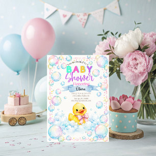 Uitnodiging voor rubber eendje babyshower