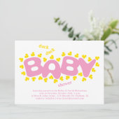 Uitnodiging voor rubber eendjes eend eend baby sho (Staand voorkant)