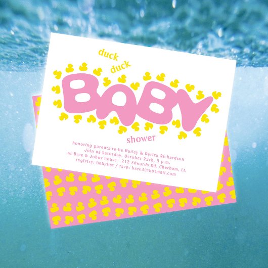 Uitnodiging voor rubber eendjes eend eend baby sho