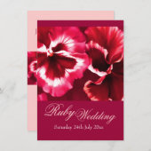 Uitnodiging voor Ruby-huwelijksfeest 40ste Roze &  (Voorkant / Achterkant)