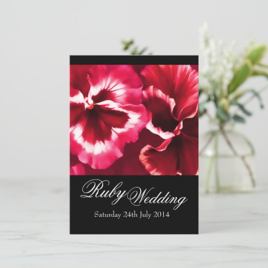 Uitnodiging voor Ruby Huwelijksfeest 40ste Verjaar (Staand voorkant)