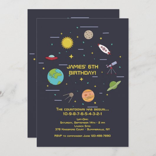 Uitnodiging voor ruimtelementen (Voorkant / Achterkant)