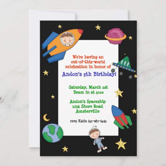 Uitnodiging voor ruimtevaart (Voorkant)