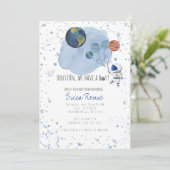 Uitnodiging voor ruimtevaart-Baby shower (Staand voorkant)