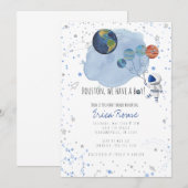 Uitnodiging voor ruimtevaart-Baby shower (Voorkant / Achterkant)