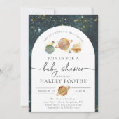 Uitnodiging voor ruimtevaart-Baby shower | Ruimtev (Voorkant)