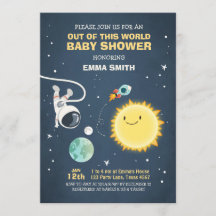 Uitnodiging voor ruimtevaart-Baby shower uit deze
