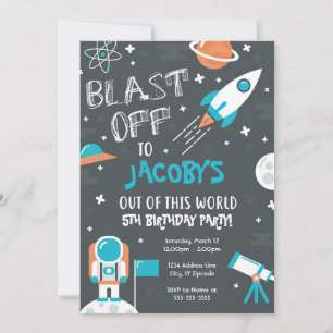 Uitnodiging voor ruimtevaartpartij Astronaut