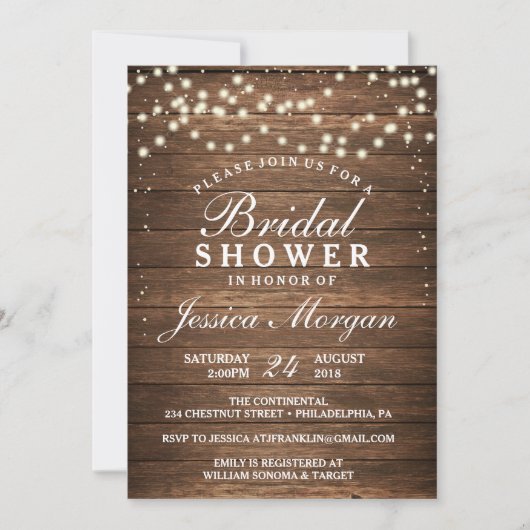 Uitnodiging voor ruithout en lichte bridal (Voorkant)