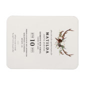 Uitnodiging voor Rustic antler graduparty Magneet (Horizontaal)