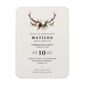 Uitnodiging voor Rustic antler graduparty Magneet (Verticaal)