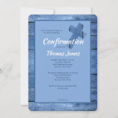 Uitnodiging voor Rustic Blue-fotobevestiging (Achterkant)