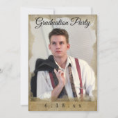 Uitnodiging voor Rustic Border Photo Graduparty (Voorkant)