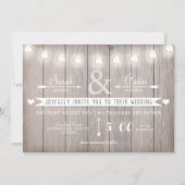 Uitnodiging voor Rustic Lights Wedding (Voorkant)