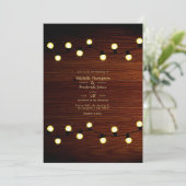 Uitnodiging voor Rustic Lights Wedding (Staand voorkant)