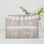 Uitnodiging voor Rustic Lights Wedding in het Fran (Staand voorkant)