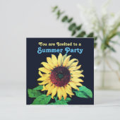 Uitnodiging voor Rustic Wedding Summer SUNFLOWER (Staand voorkant)