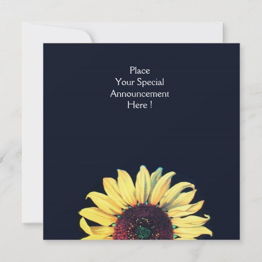 Uitnodiging voor Rustic Wedding Summer SUNFLOWER (Achterkant)