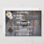 Uitnodiging voor rustieke artistieke pensioenfeest (Voorkant)