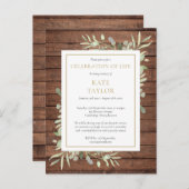 Uitnodiging voor Rustieke Groene Levendviering (Voorkant / Achterkant)