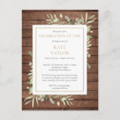 Uitnodiging voor Rustieke Groene Levendviering (Voorkant)