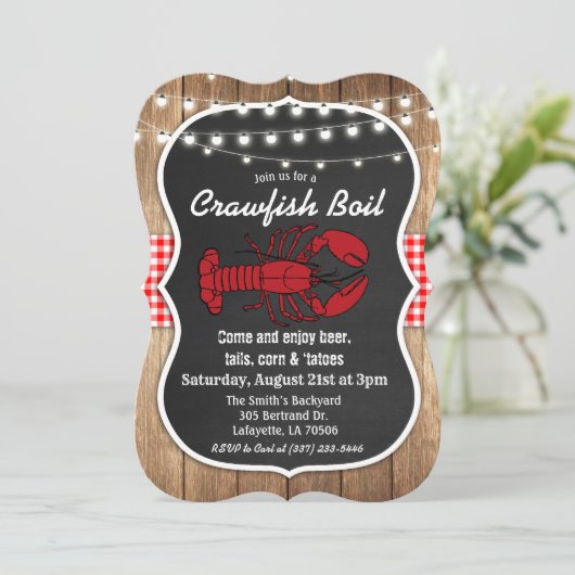 Uitnodiging voor Rustige Crawfish Boil (Staand voorkant)