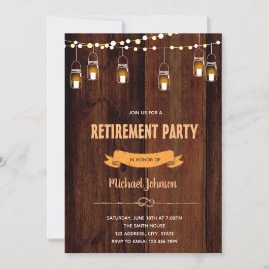 Uitnodiging voor rustige pensioneringsfeest (Voorkant)