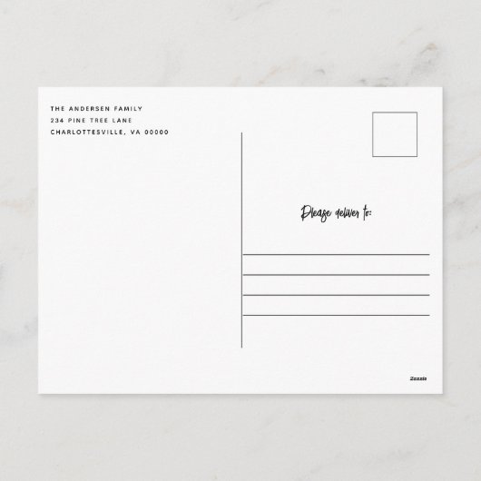 Uitnodiging voor Rustige White Wood Kerstfeest (Achterkant)