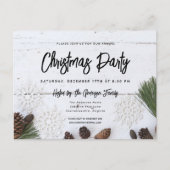 Uitnodiging voor Rustige White Wood Kerstfeest (Voorkant)