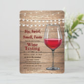 Uitnodiging voor Rustige Wijntest String Lights (Staand voorkant)