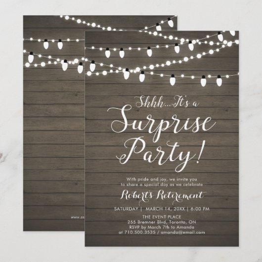 Uitnodiging voor Rustige Wood Surprise (Voorkant / Achterkant)