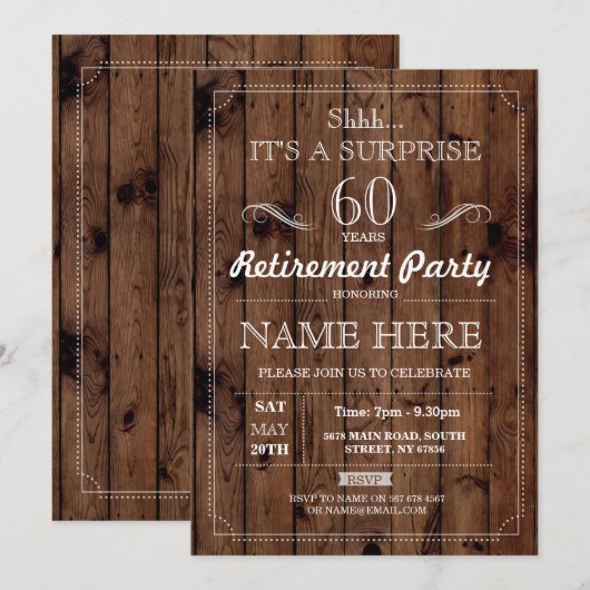 Uitnodiging voor rustjaren uit (Voorkant / Achterkant)