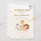 Uitnodiging voor Safari Animals Kinderen (Voorkant)