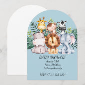 UITNODIGING VOOR SAFARI BABY SHOWER, DOWNLOADBAAR (Voorkant / Achterkant)