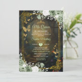 Uitnodiging voor Sage Green Forest Princess Quince (Staand voorkant)