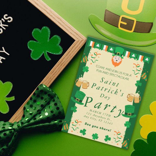Uitnodiging voor Saint Patrick's Day Party