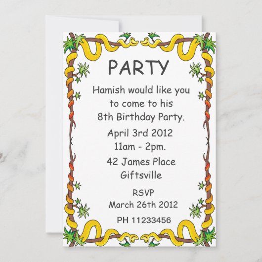 Uitnodiging voor Sakes Party (Voorkant)