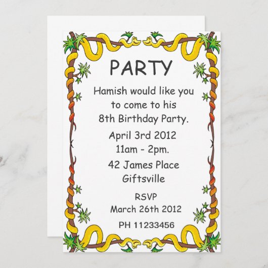 Uitnodiging voor Sakes Party (Voorkant / Achterkant)