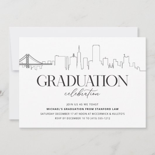Uitnodiging voor San Francisco Graduation Party (Voorkant)