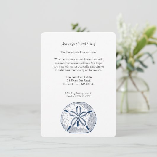 Uitnodiging voor Sand Dollar (Staand voorkant)