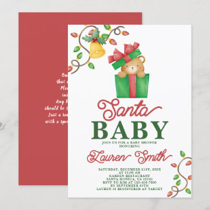 Uitnodiging voor Santa Baby shower