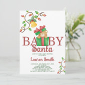 Uitnodiging voor Santa Baby shower (Staand voorkant)