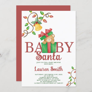 Uitnodiging voor Santa Baby shower