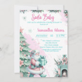 Uitnodiging voor Santa Baby shower (Voorkant)