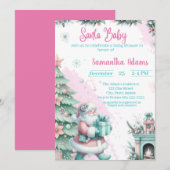 Uitnodiging voor Santa Baby shower (Voorkant / Achterkant)